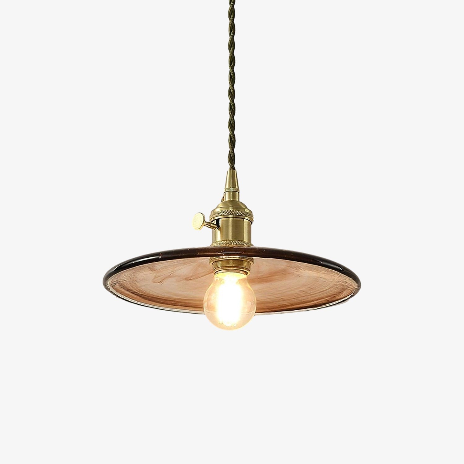 Brass Vintage Clear Glass Pendant Light K586