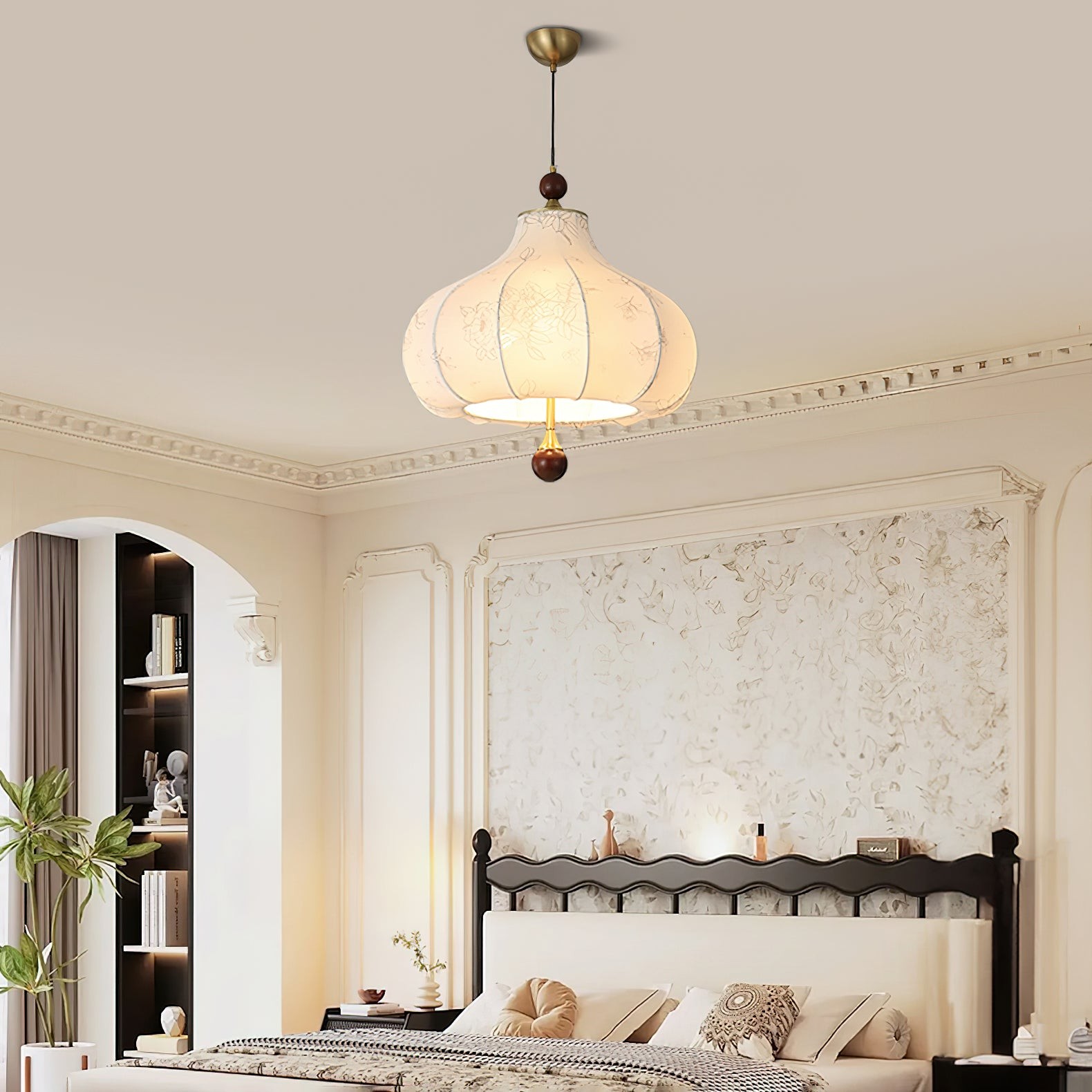 French Retro Fabric Pattern Pendant Lamp K317