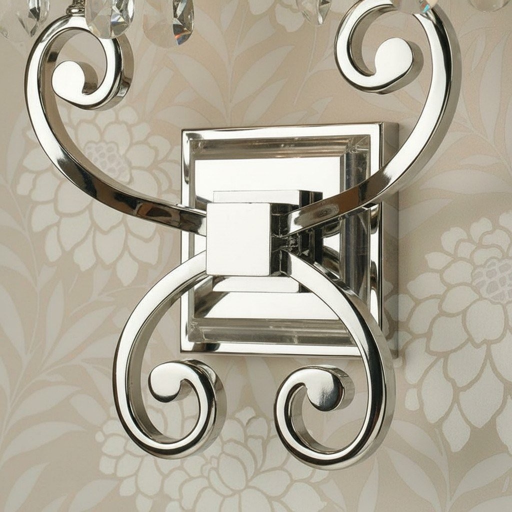 Talonis Luxury Crystal Wall Sconce - Chrome Finish Frame for Bedrooms and Home Décor K1933