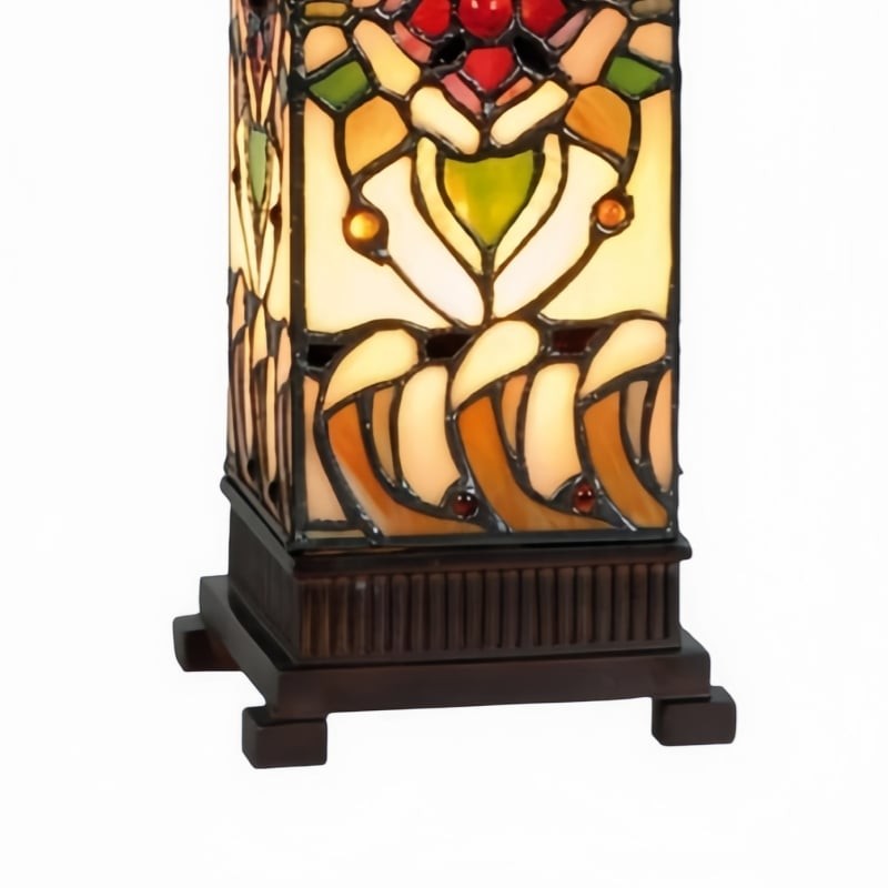 TF Angelique Art Nouveau Stained Glass Table Lamp - Handcrafted Floral Design for Living Room K1872