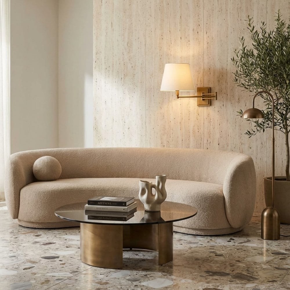 Arcuma Linen Shade Wall Light - Stylish Illumination for Living Room and Bedroom K2075