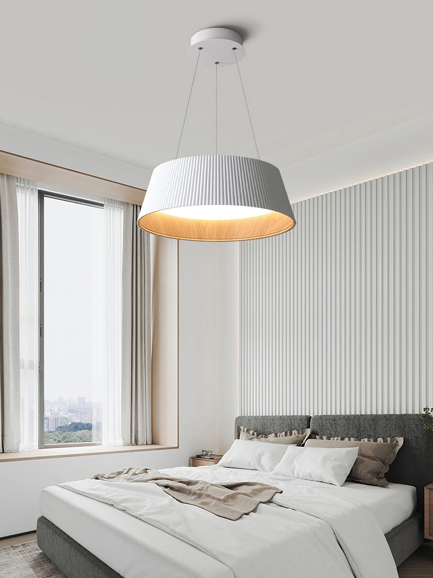 Minimalist Corrugated Lampshade Bedroom Pendant Lamp K347