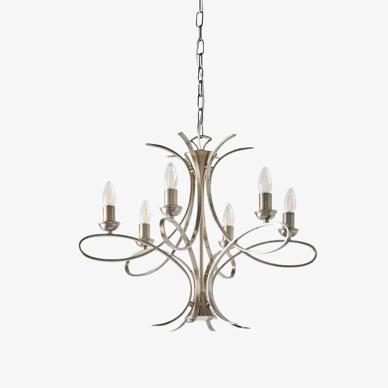 Foline Geometric Light Chandelier - Nickel Finish Ambient Glow for Kitchens K1984