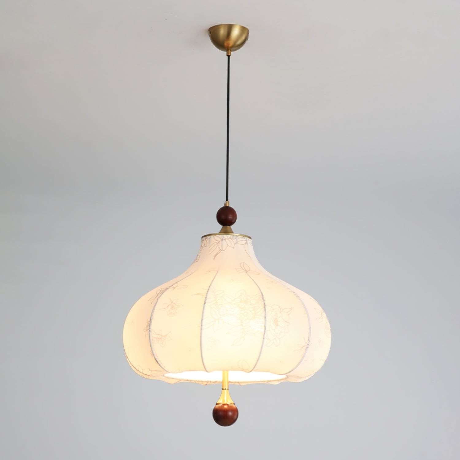 French Retro Fabric Pattern Pendant Lamp K317