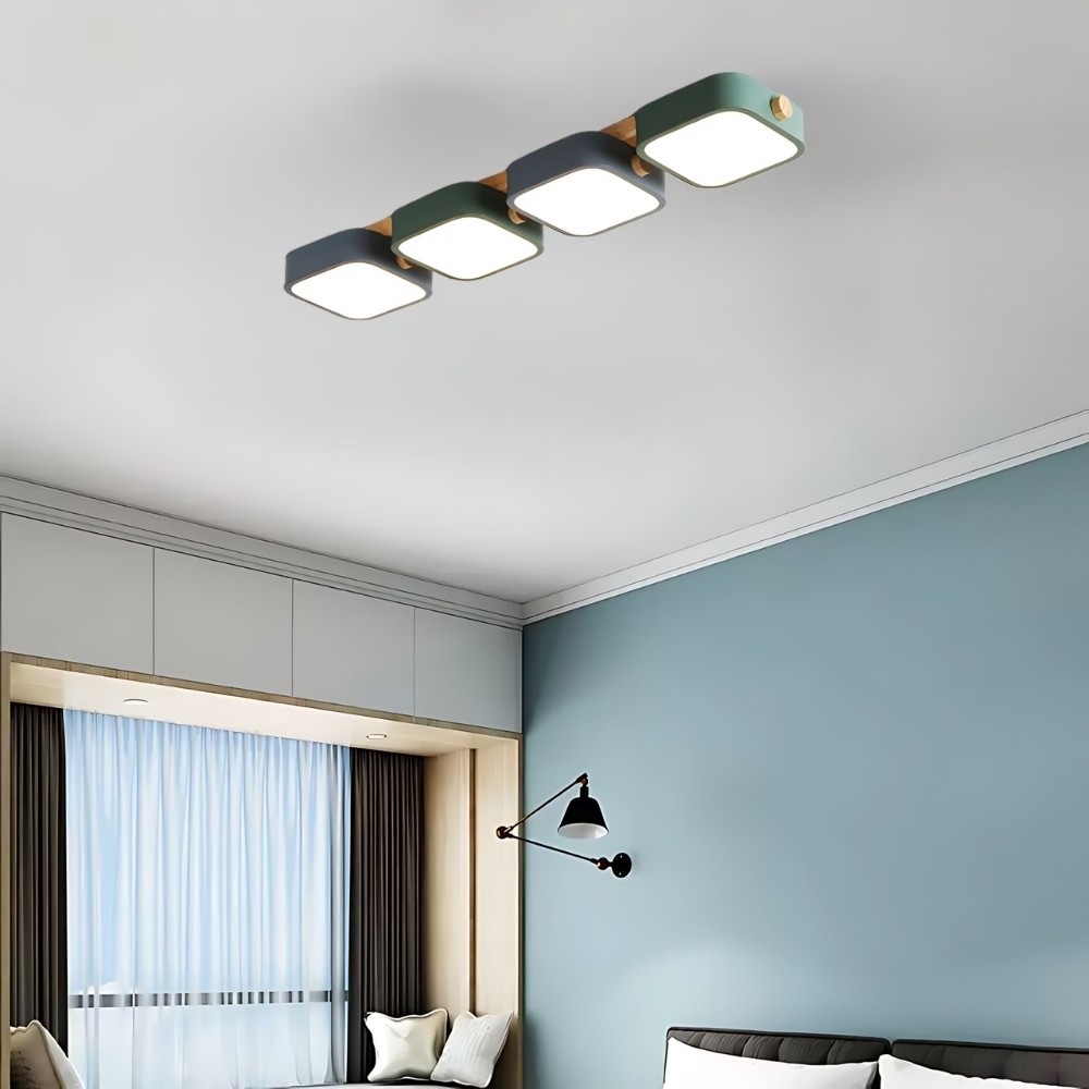Nordic Multi Square Wood Led Celing Light K941