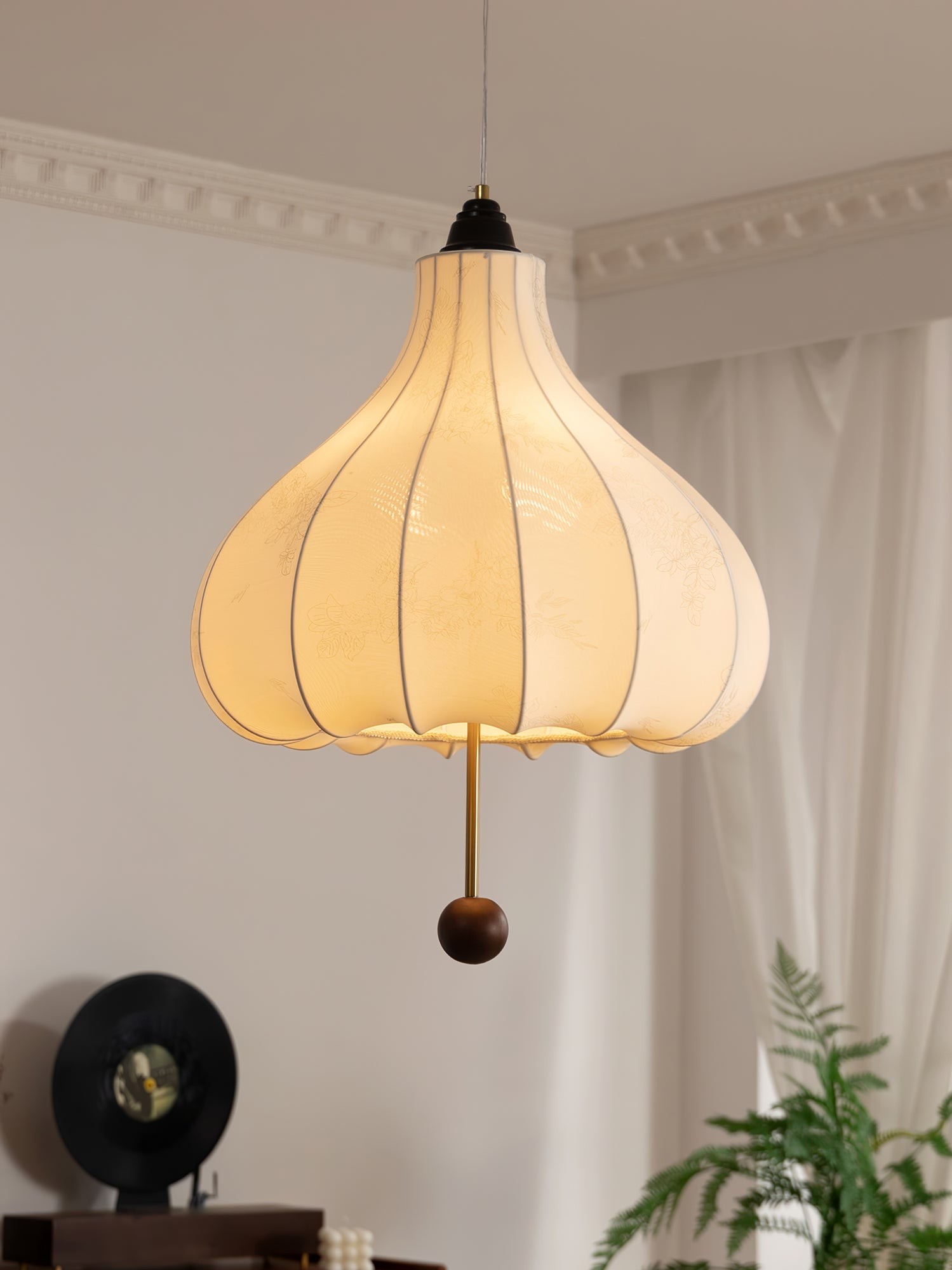 Retro Chestnut Fabric Pendant Light K318
