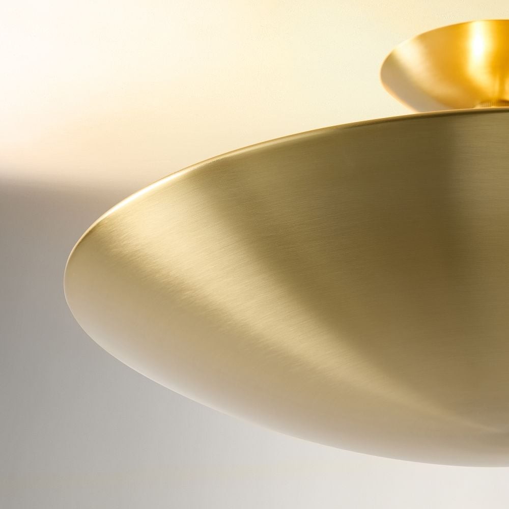 Plara Flush Mount - Rounded Minimalist Dome Metal Ceiling Light for Hallway K1694