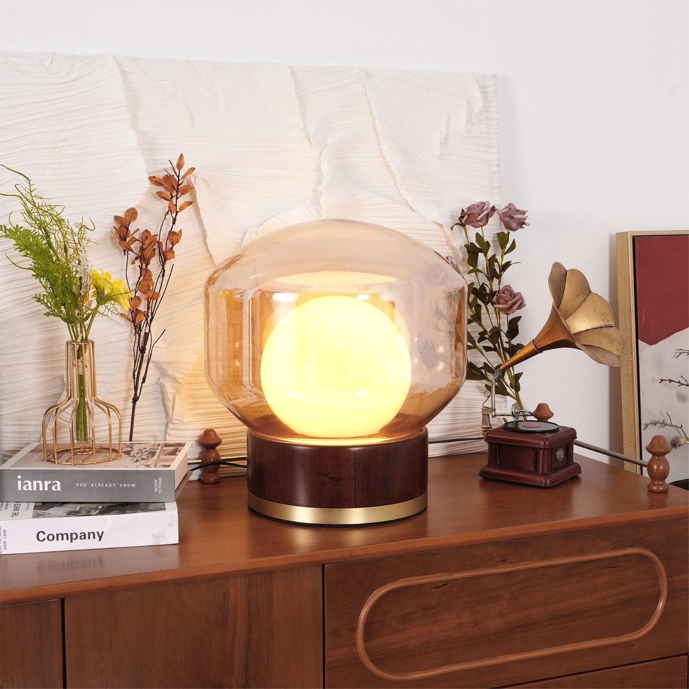 Simple Creative Wood Orb Table Lamp K628