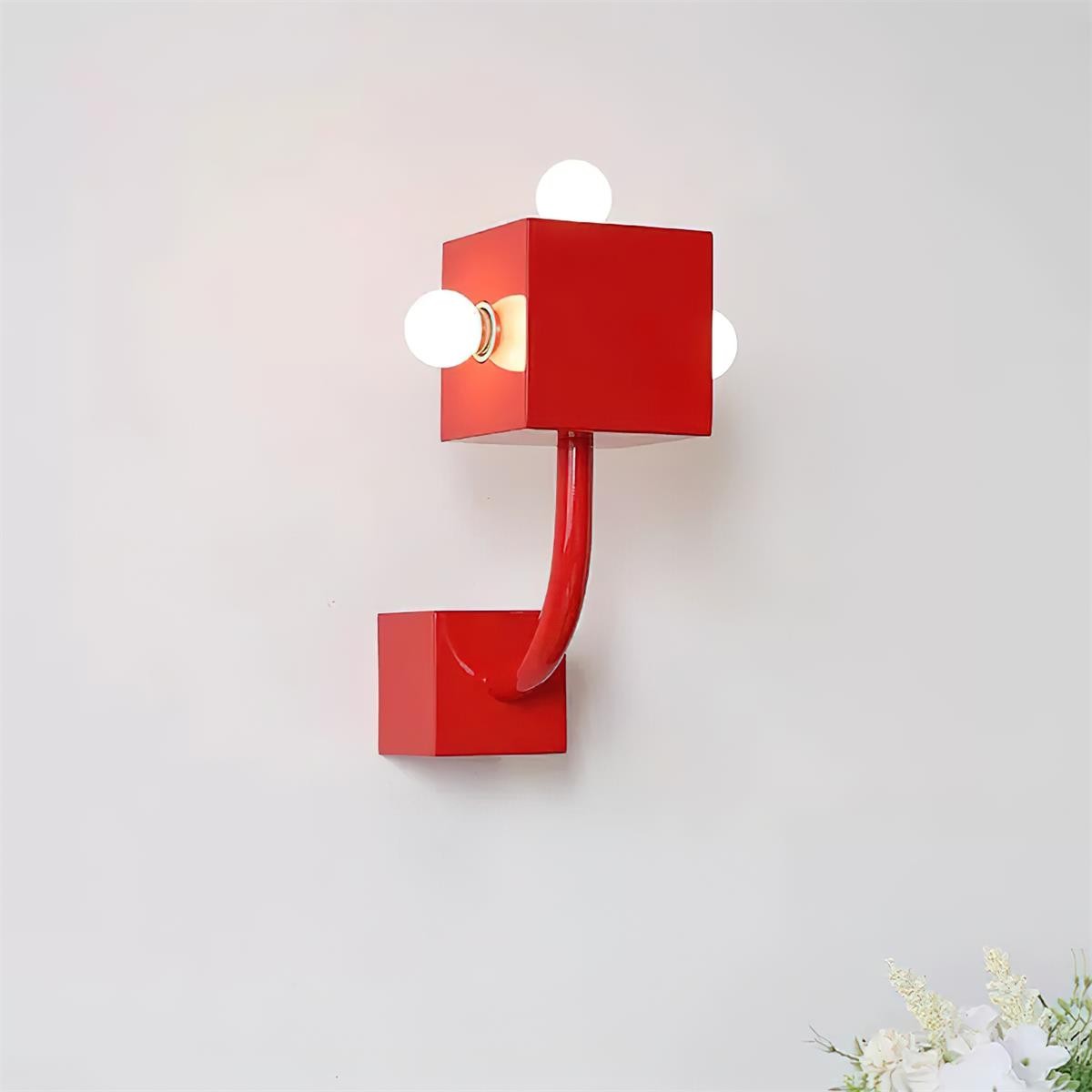 Red Cube Metal Wall Lamp K616