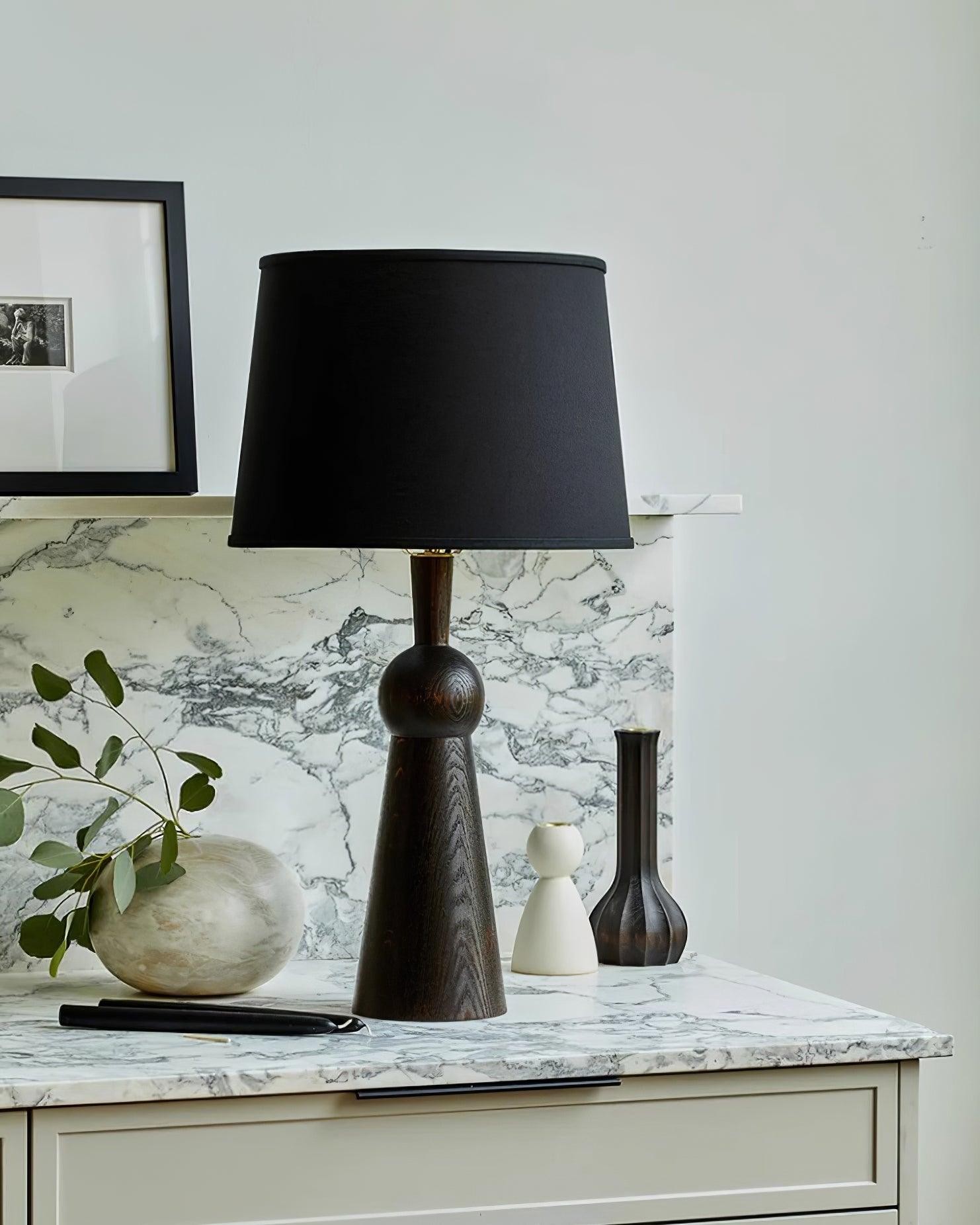 Nordic Retro Solid Wood Fabric Table Lamp K256
