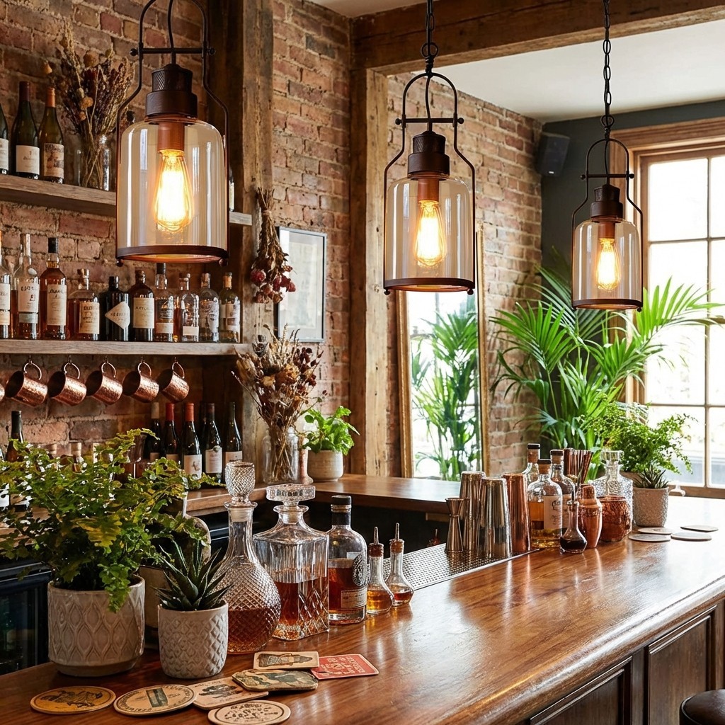 Lirra Retro Glass and Metal Hanging Lamp - Industrial Design for Dining K2234