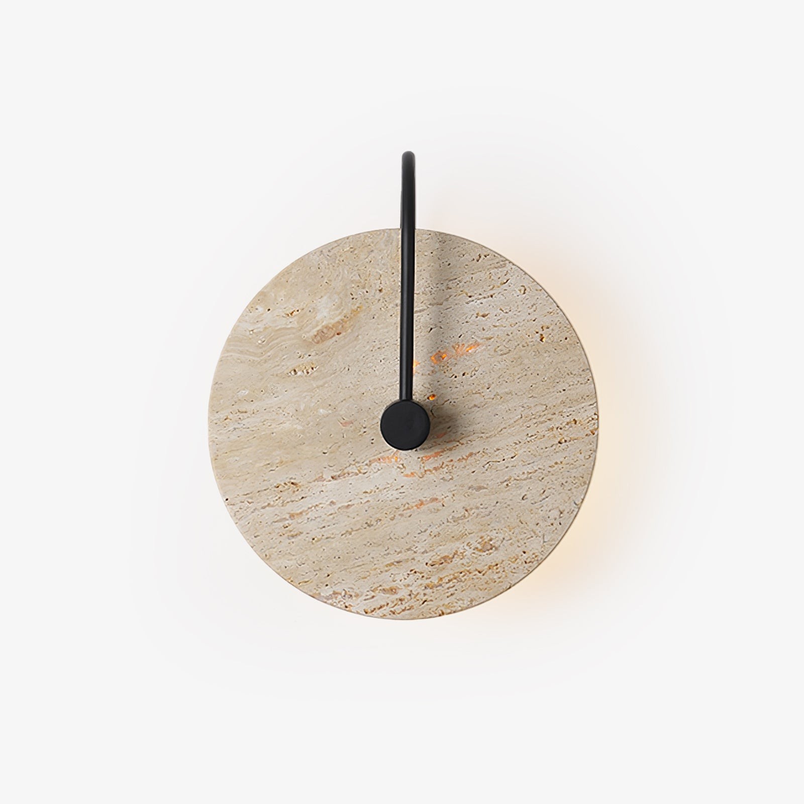 Simple Clock-Shaped Travertine Wall Lamp K652