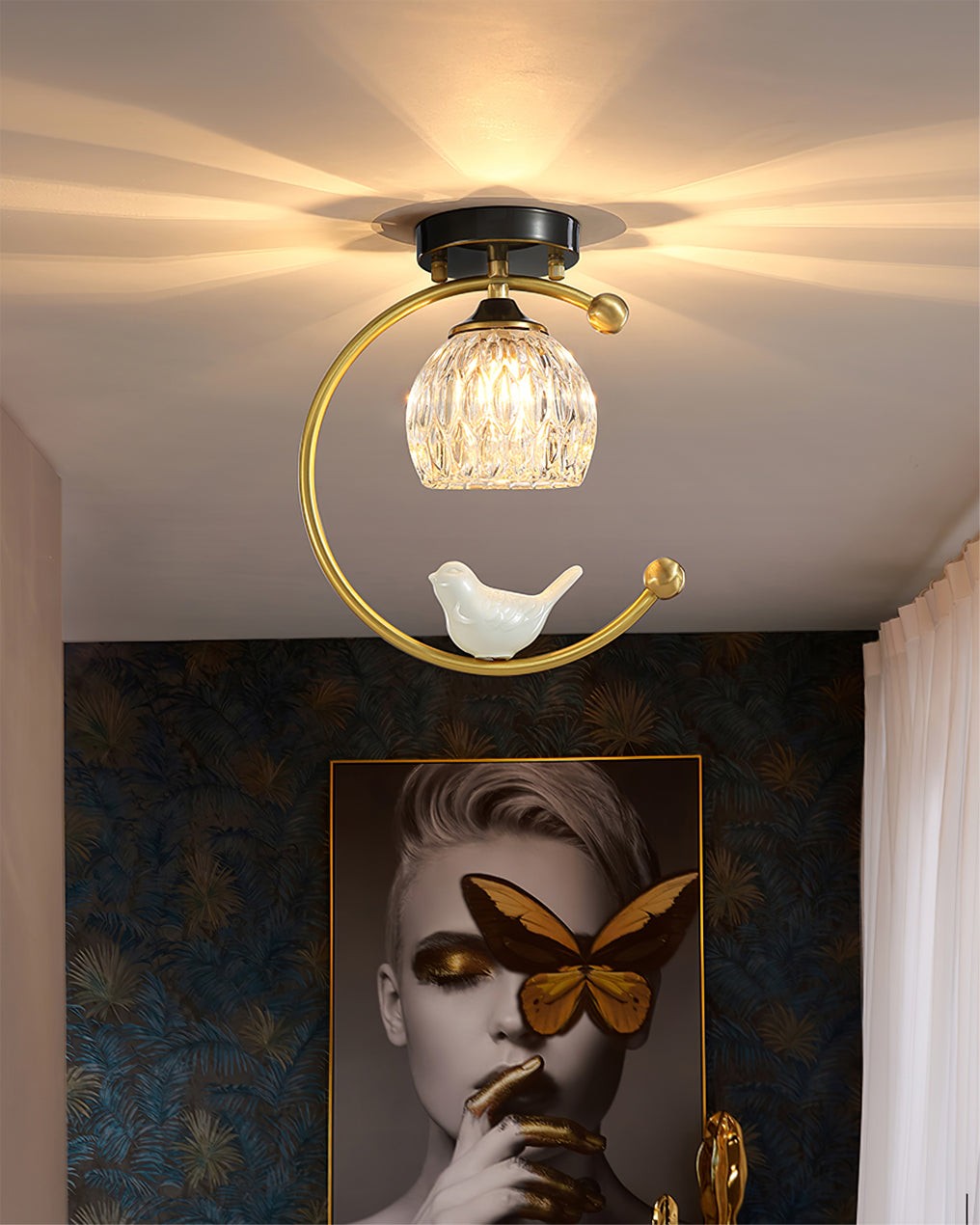 Ceramic Bird Ceiling Lamp K989