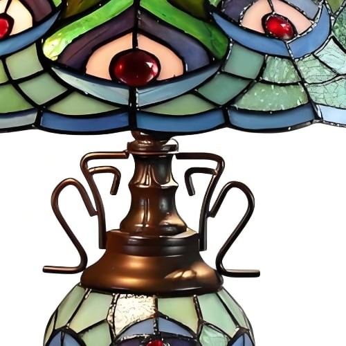 TF Oldbury Desk Lamp - Handcrafted Stained Glass Lamp for Bedroom Reading K1951