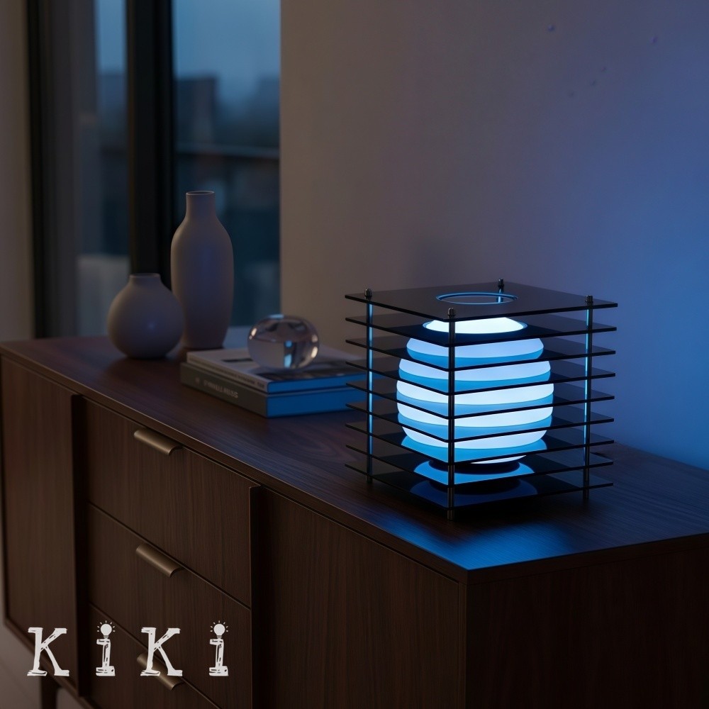 Afterglow Geometric Cube Sphere Table Lamp - Modern Acrylic Accent Light for Bedroom Decor K2078