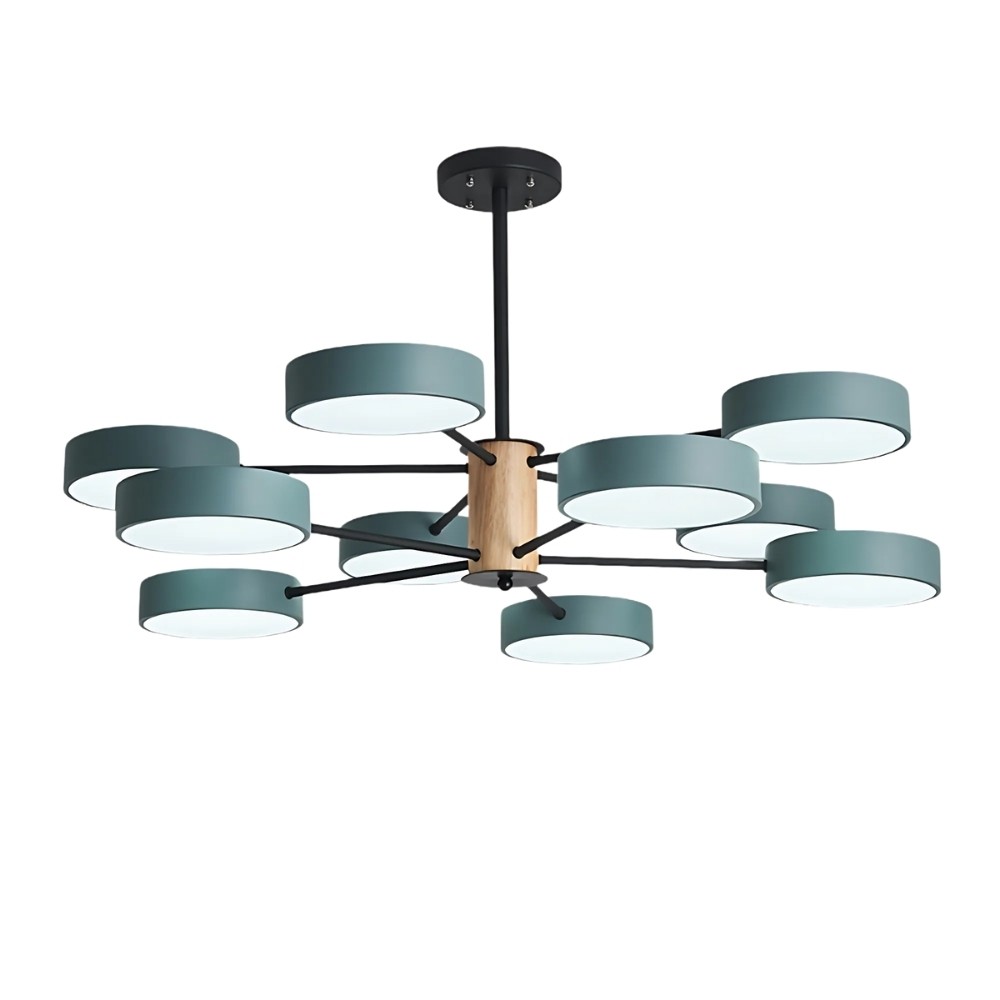 Scandinavian Branched Round Wood Chandelier K896