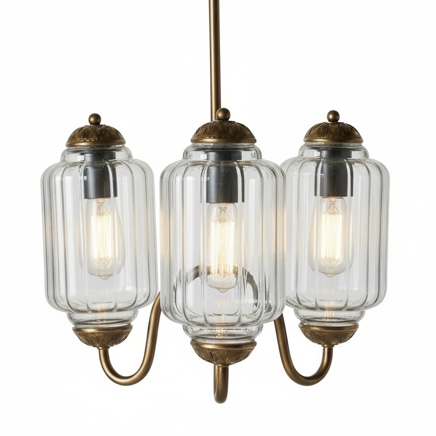 3 Lights Eloise Glass Chandelier for Living Room K947