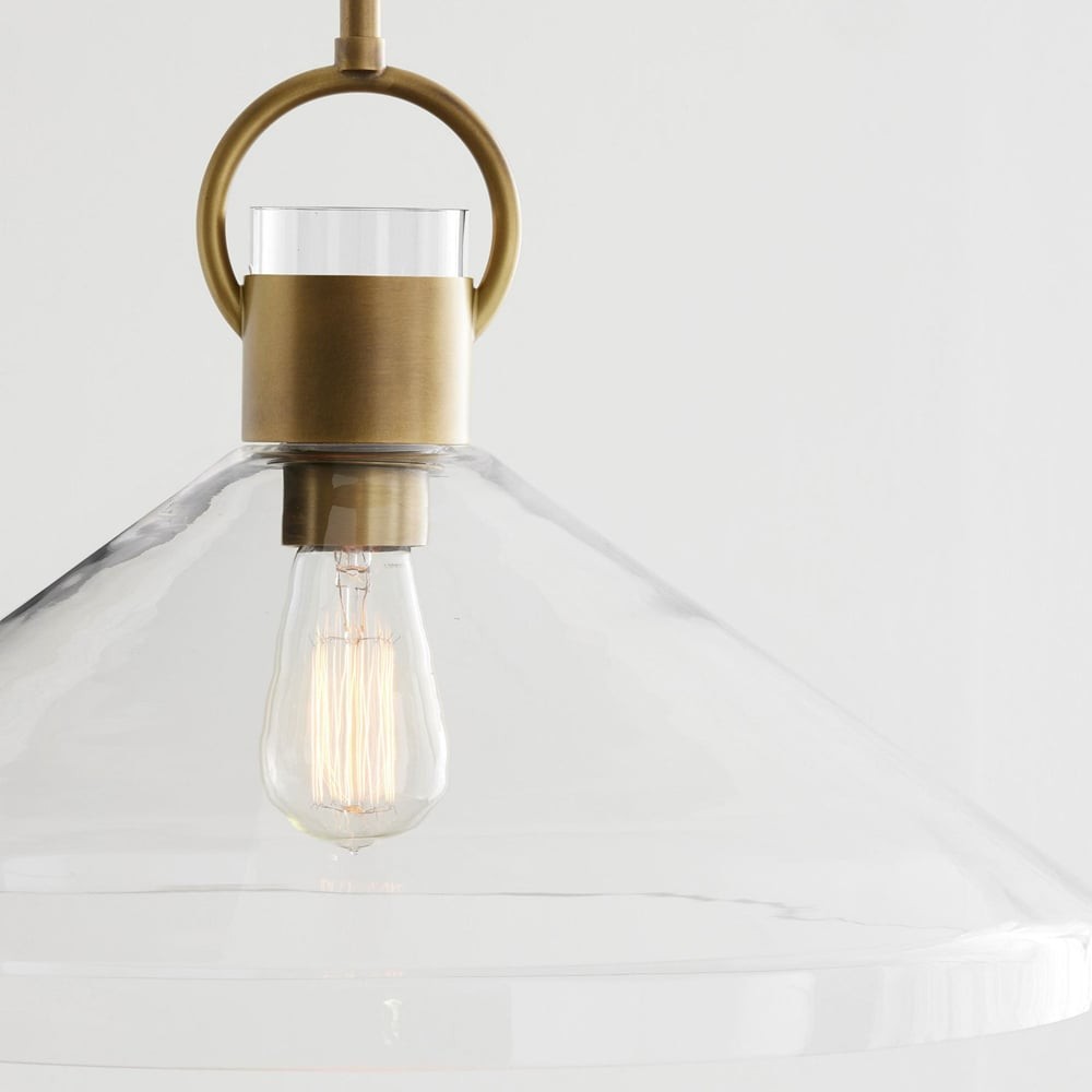 Lirra Clear Glass Industrial Pendant Light - Perfect for Kitchen Island & Dining Room K1731