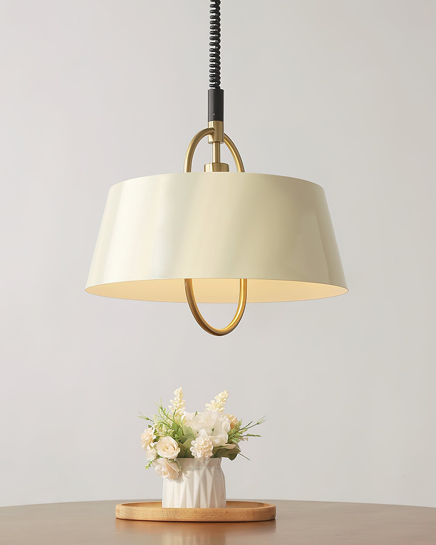 Retro Classic Drum Shaped Retractable Metal Pendant Lamp K233