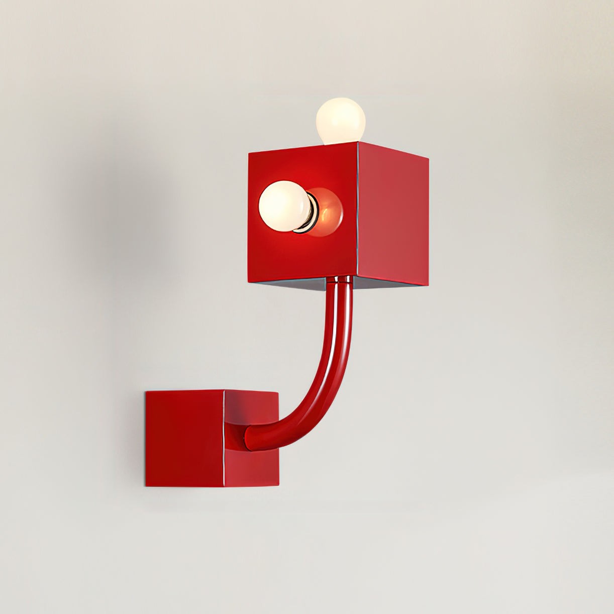 Red Cube Metal Wall Lamp K616