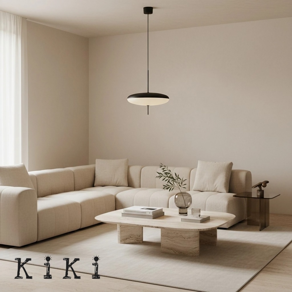 Minimalist Model 2065 Pendant Lamp - Oval Acrylic Lighting for Dining Room and Living Spaces