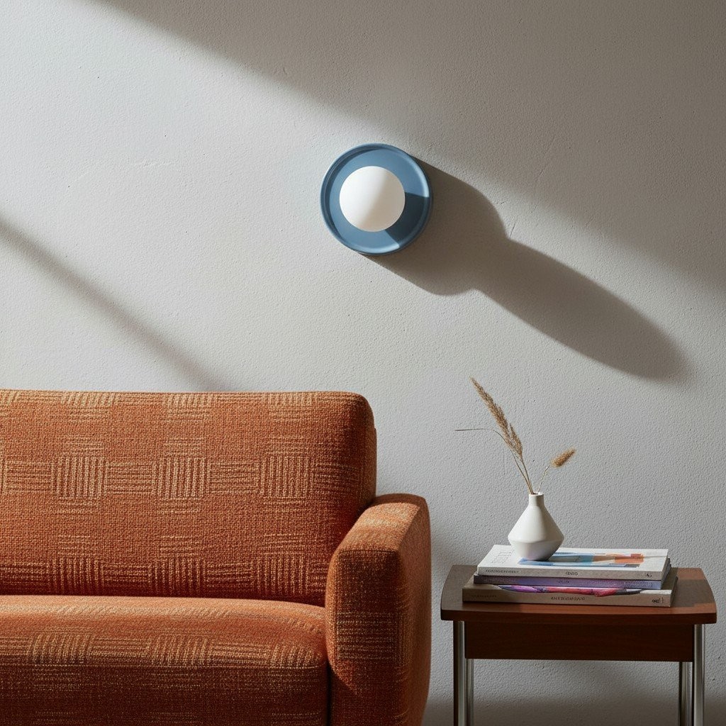 Solna Frosted Globe Glass Wall Sconce - Minimalist Round Ceramic Socnce for Bedrooms and Hallways K1700