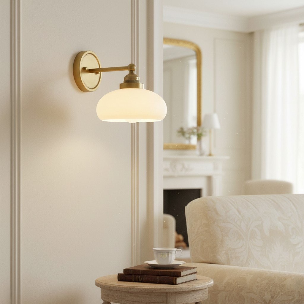 Velora Vintage Industrial Wall Sconce with Glass Shade for Hallway and Entryway K2089