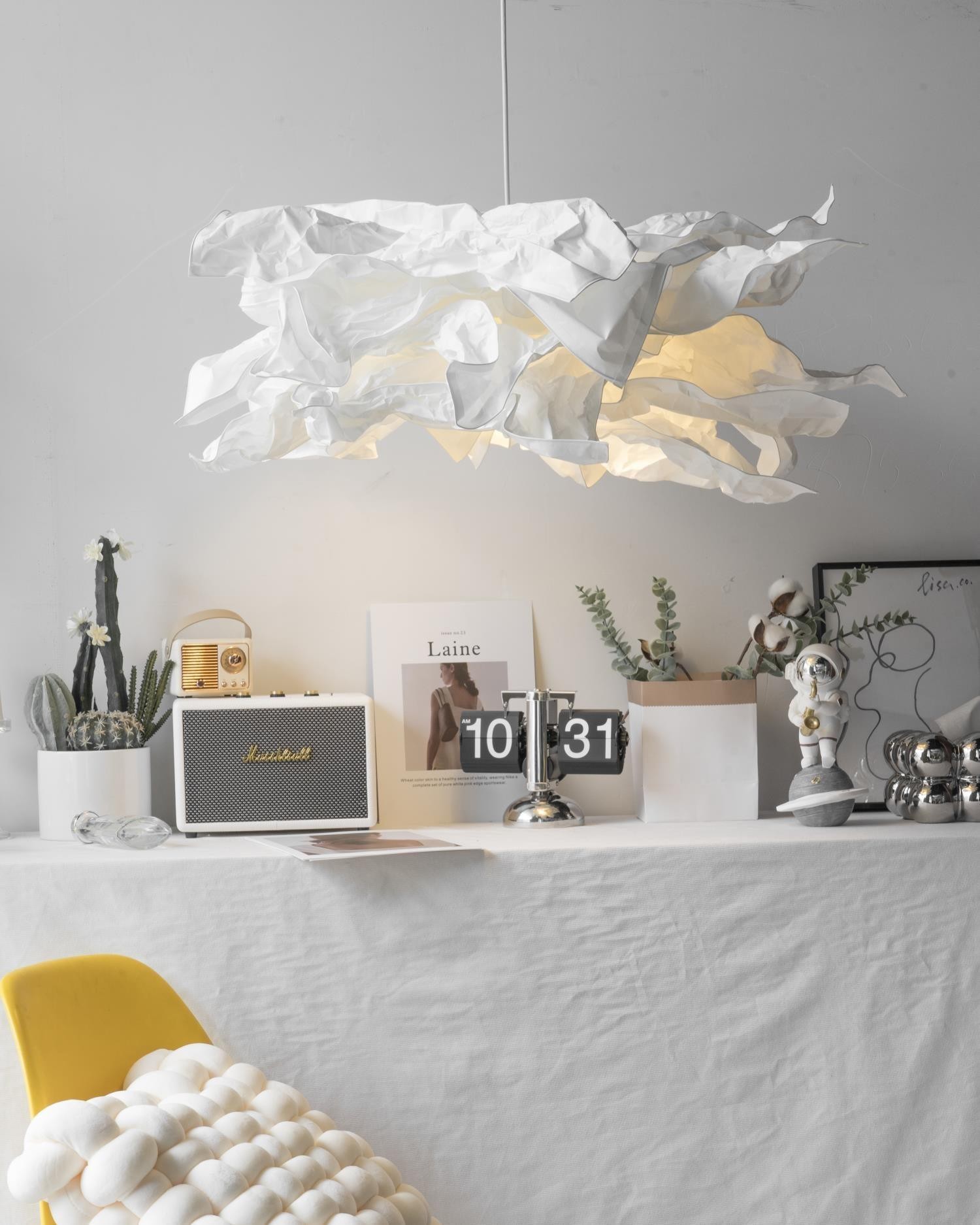Modern Cream Paper Pendant Lamp K574