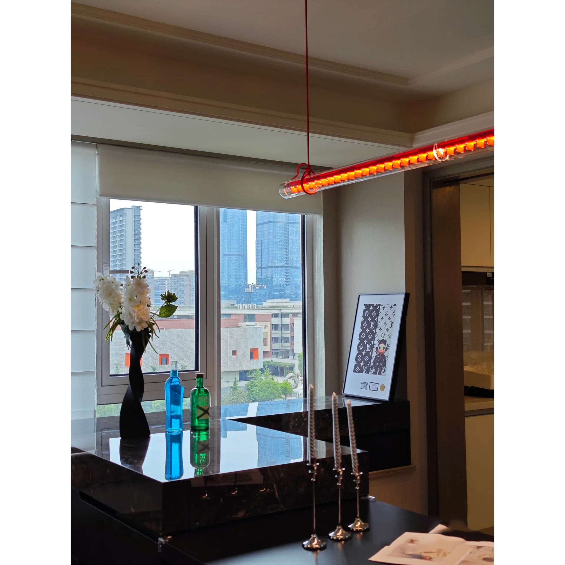 Tubular Linear LED Pendant Lamp D696