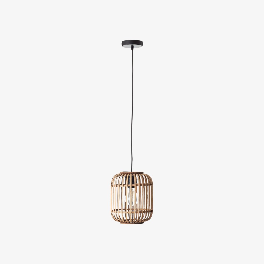 Yumeko Adjustable Bamboo Pendant Lamp - Natural Cage Pendant Light K1970