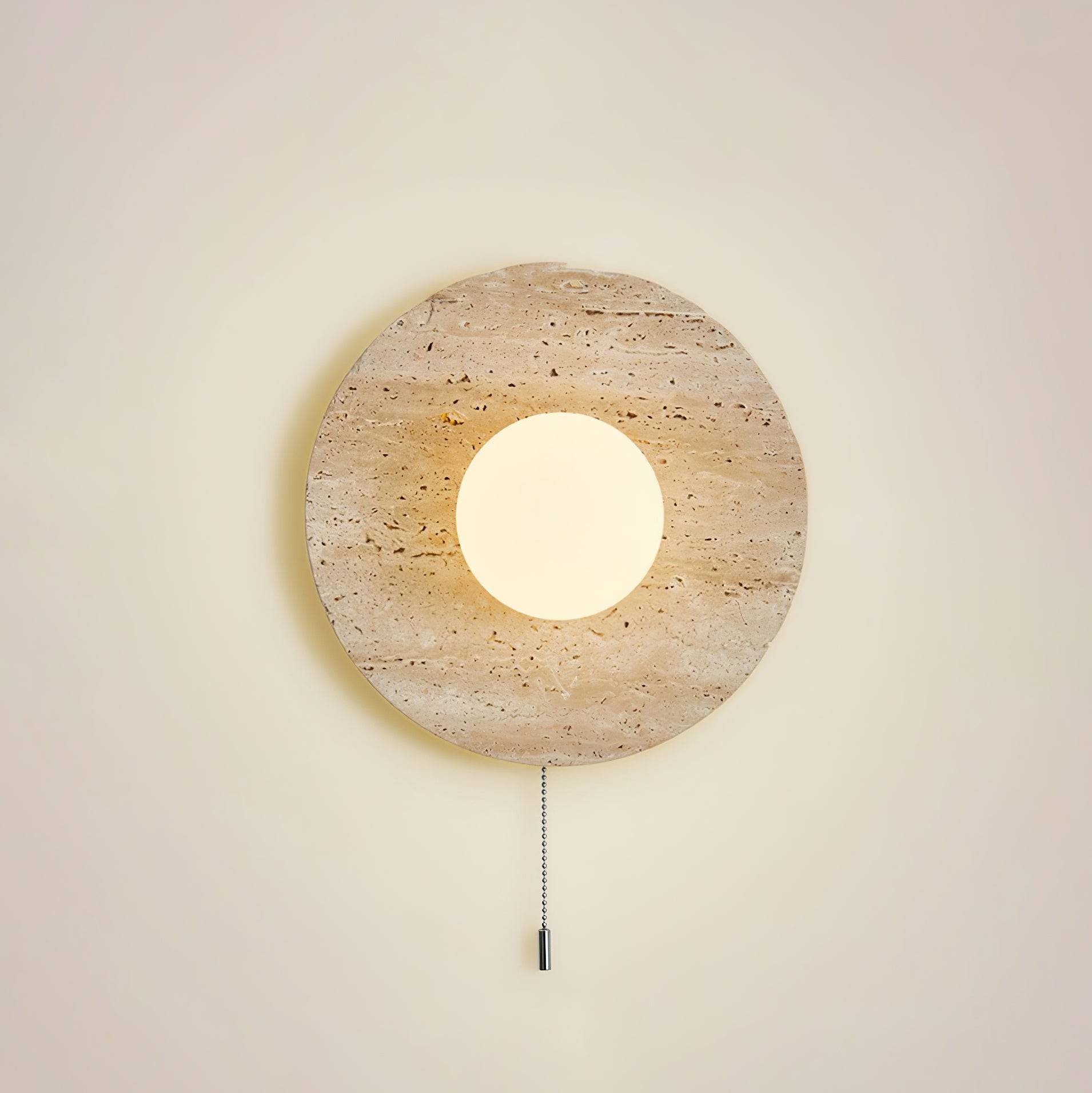 Retro Wabi Sabi Travertine Lunar Eclipse Wall Light K878