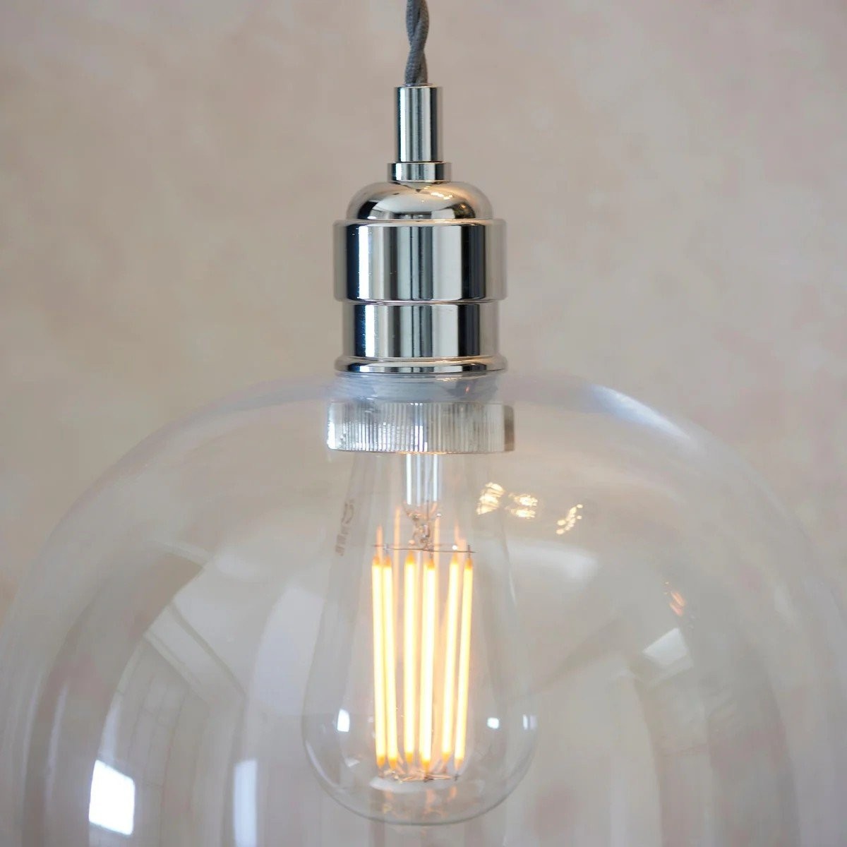 Clarione Height-Adjustable Glass Pendant Light - Classic Art Deco Light K2004