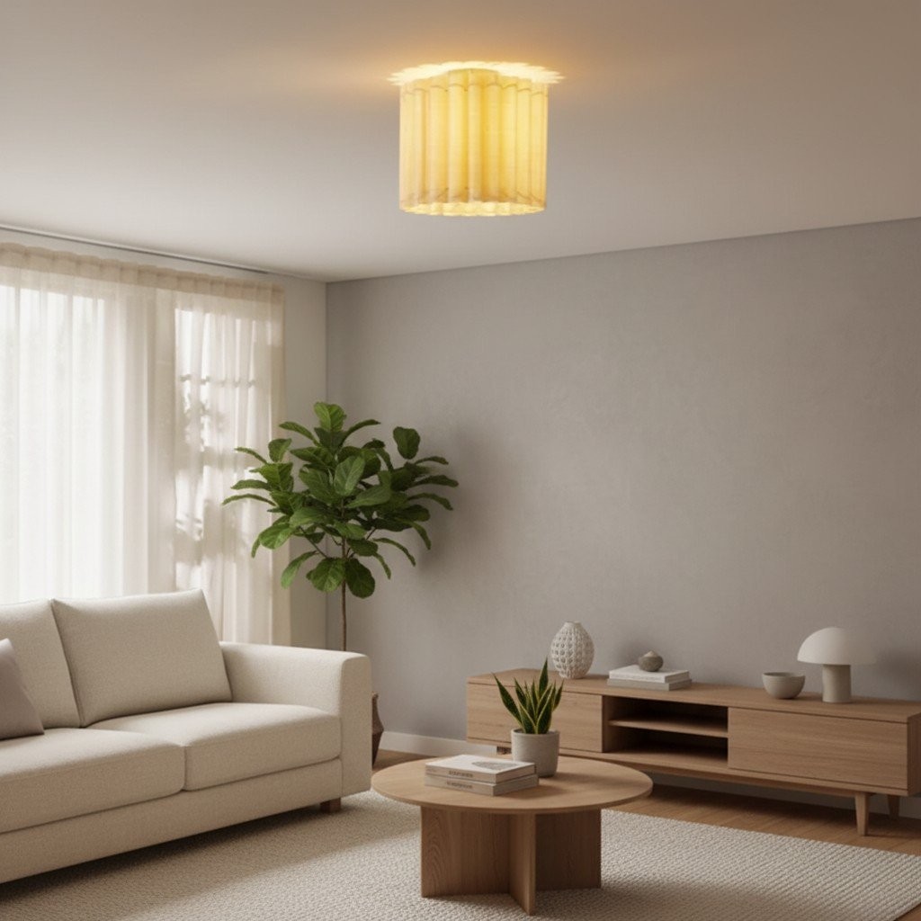 Velura Linen Shade Ceiling Light - Modern Transitional Ceiling Light K1767