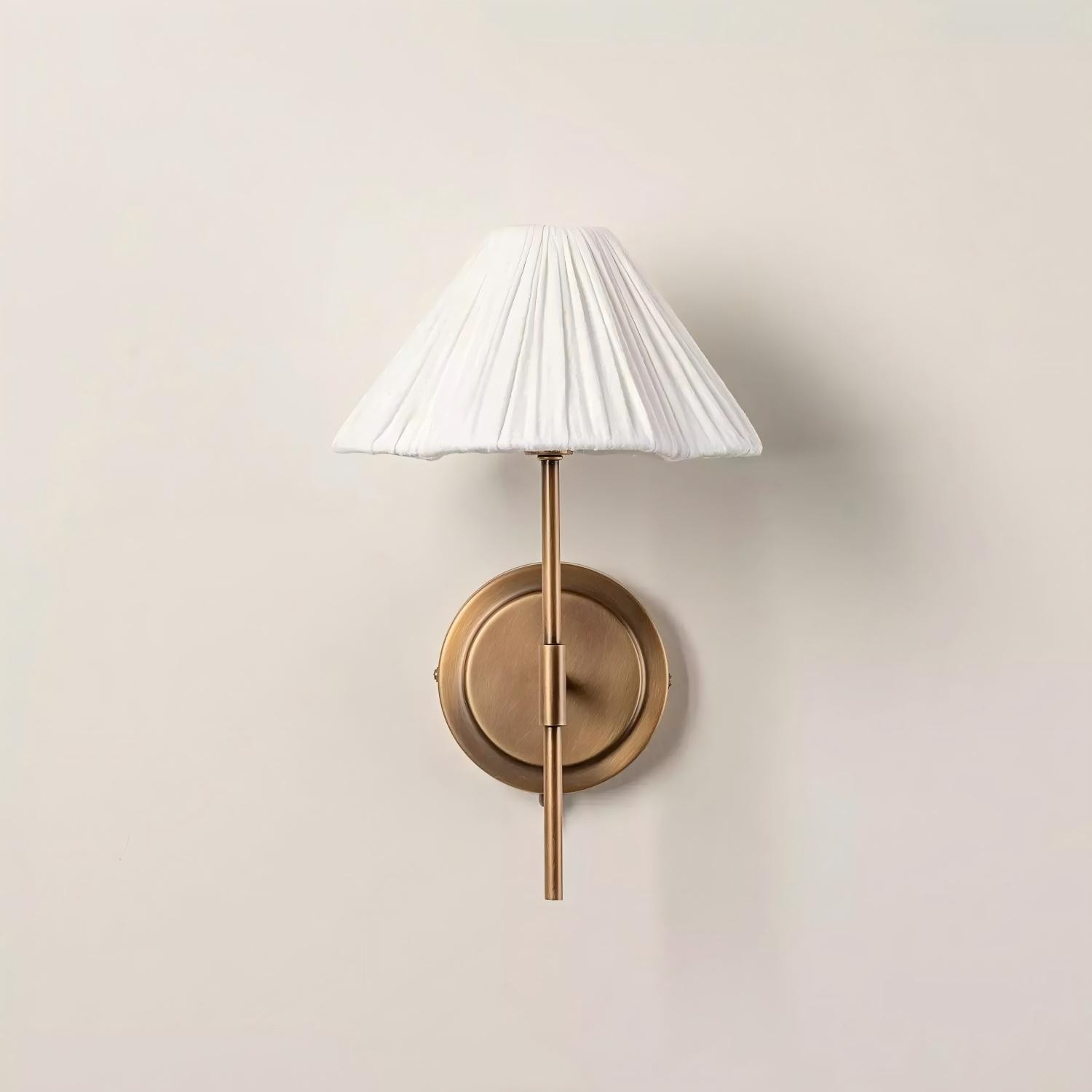 Blossine Scalloped Linen Shade Wall Light - Classic Sconce for Bedroom K1572