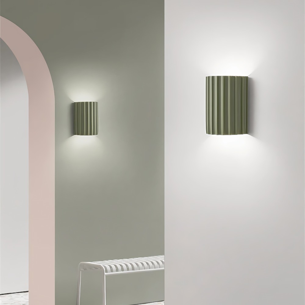 Striped Semicircle Resin Wall Lamp - Contemporary Accent Lighting for Living Room K95