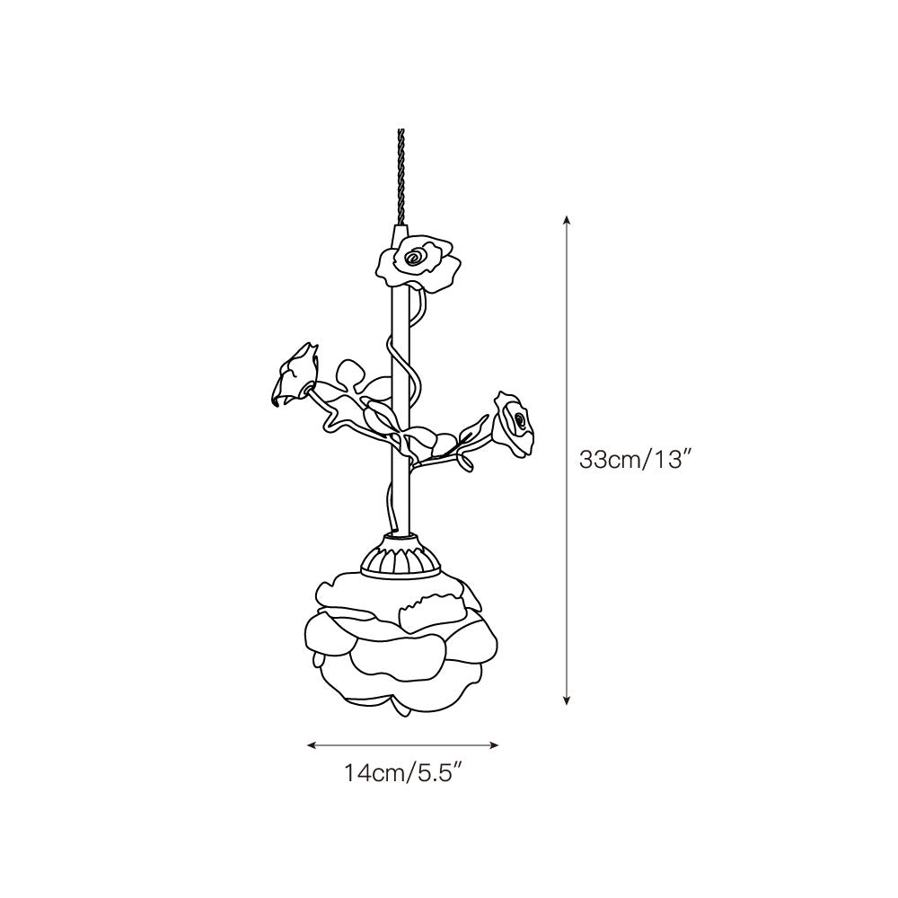 Lalique Rose Glass Pendant Lamp D674