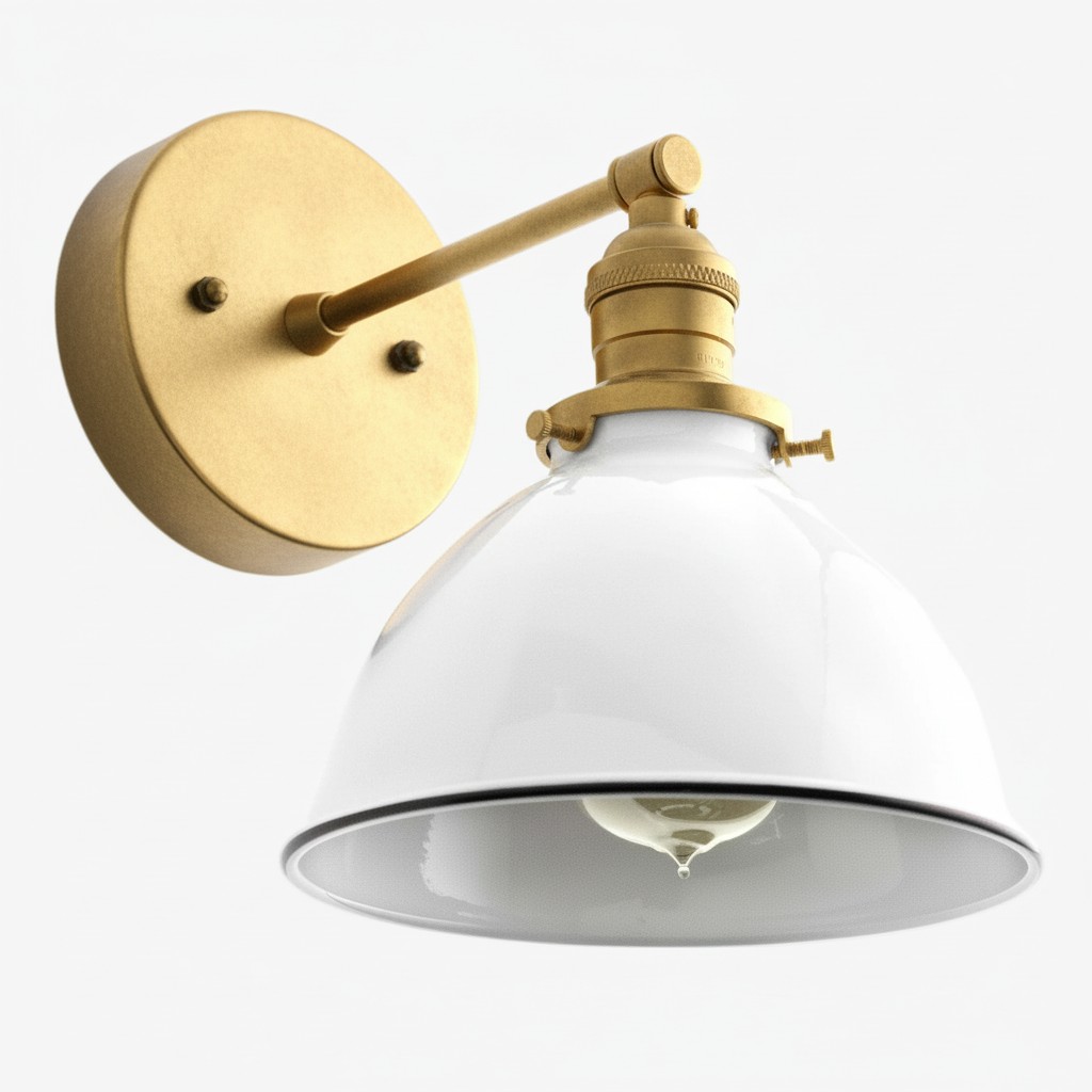 Conique Metal Wall Sconce - White Metal Shade - Industrial Modern Lighting K1446