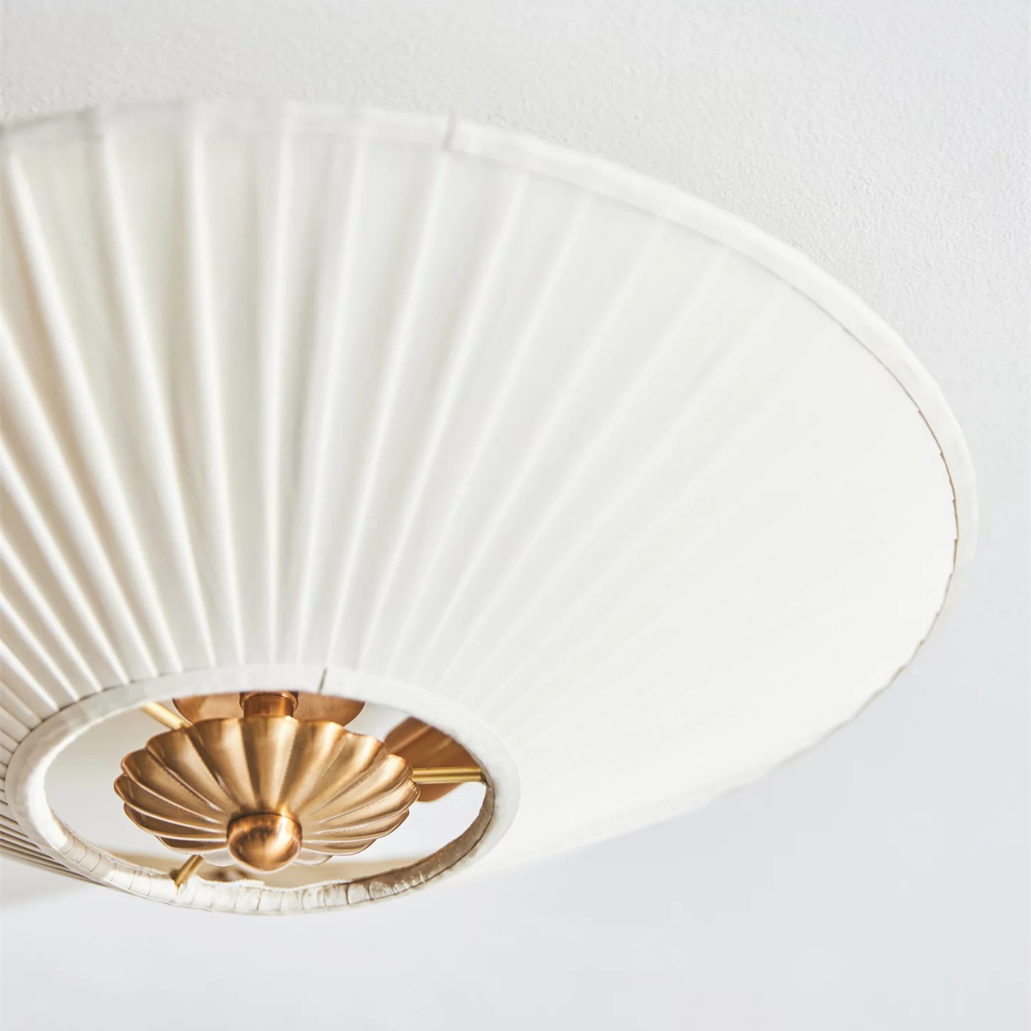 Elumina Elegant Silk Fabric Ceiling Light - Modern Antique Brass Fixture for Living Room K1189
