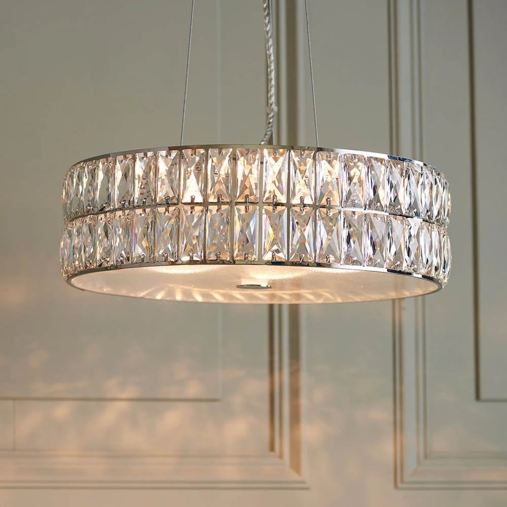 Glomara Style Geometric Crystal Pendant Light - Glamorous Dining Room Centerpiece K1936