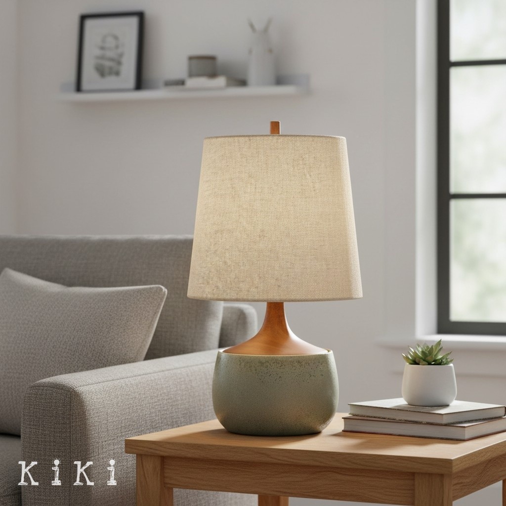 Avero Organic Textured Table Lamp - Decorative Clay Table Light for Interior Spaces K2062