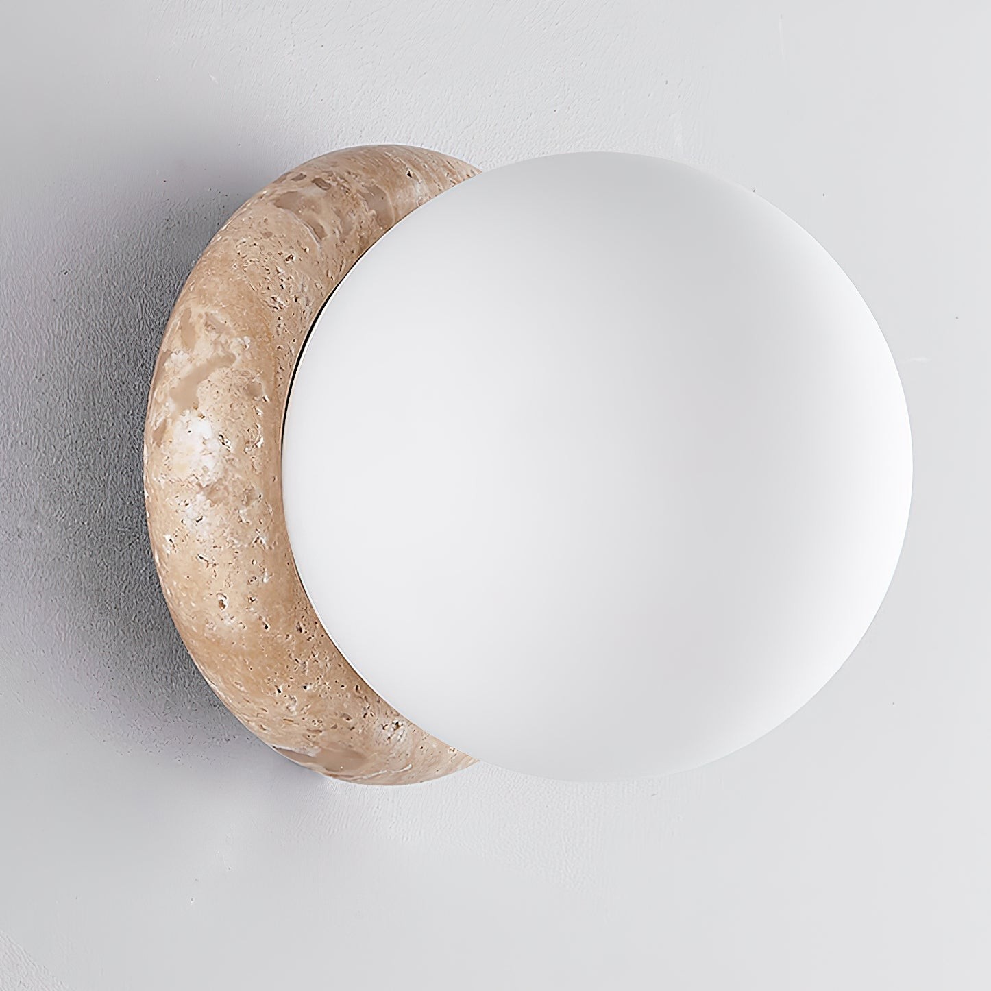 Japanese Style Wabi-Sabi Travertine Spherical Wall Lamp K243