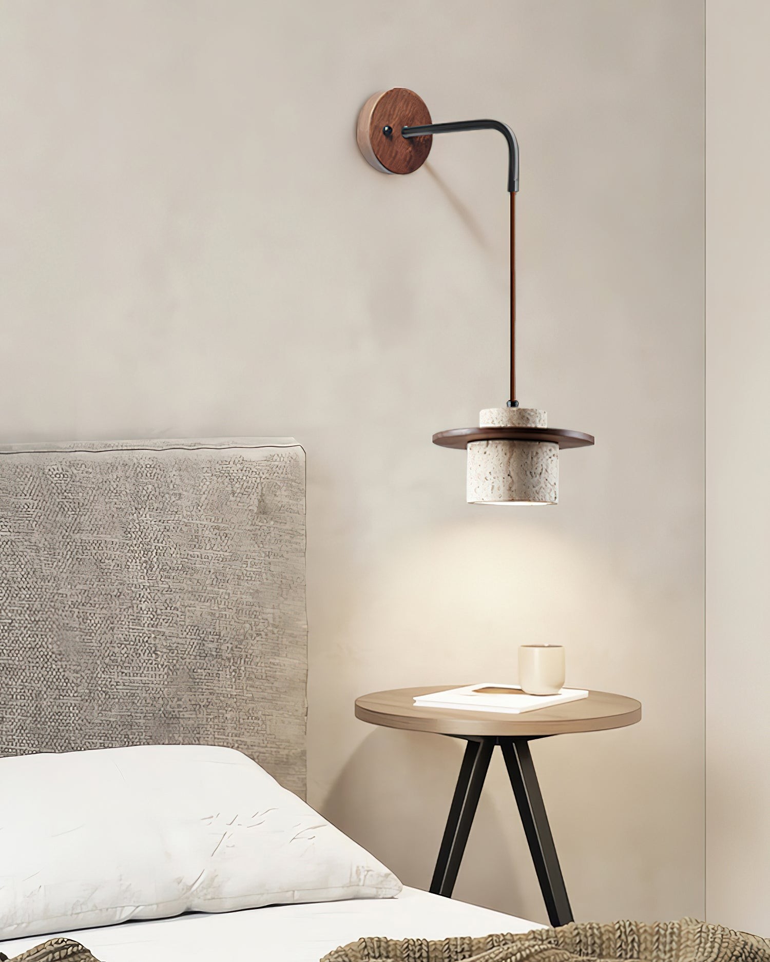 Retro Wabi Sabi Textured Travertine Wall Lamp K825
