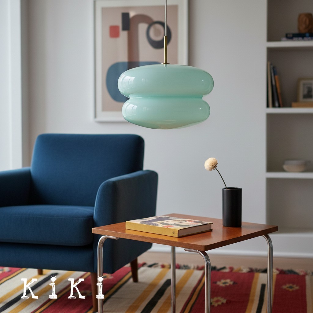 Orra Modern Opal Shade Pendant Lamp – Minimalist Glass Hanging Light For Kitchen or Bedroom K1427