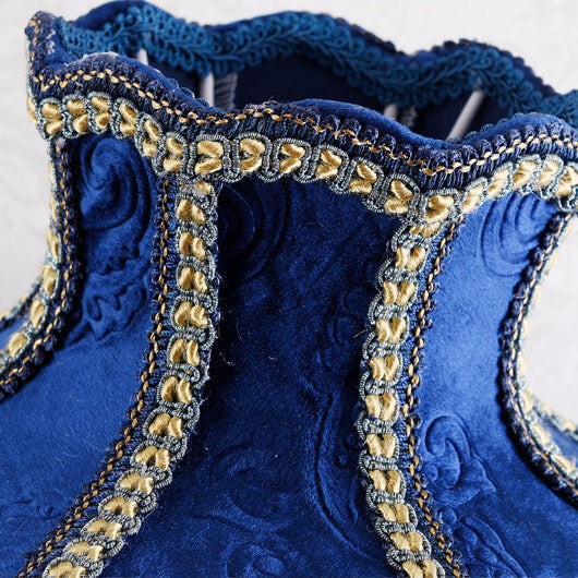 Palace Decoration Design Dark Blue Fabric Table Lamp K714