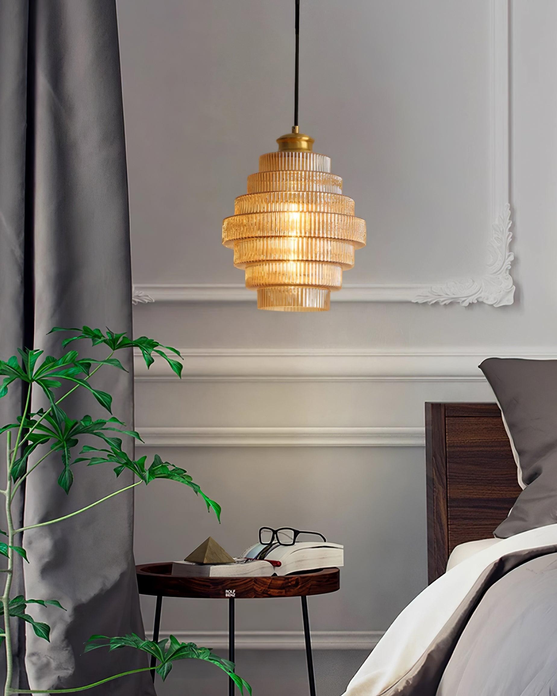 Bottis Minimalist Glass Pendant Lamp - Stylish Layered Hanging Light for Dining Table K469