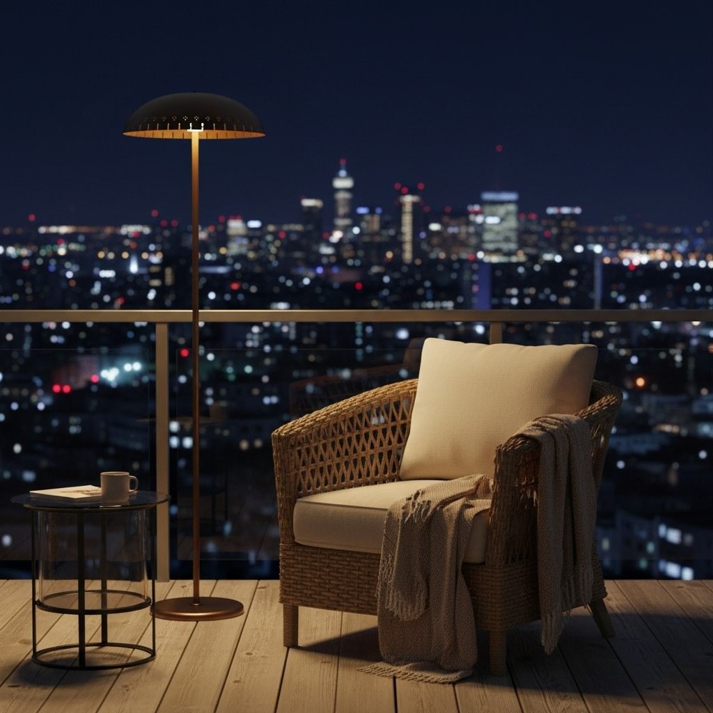 Lustrona Metal Standing Floor Lamp - Modern Half-Dome Shade Accent Light for Home Styling K1621