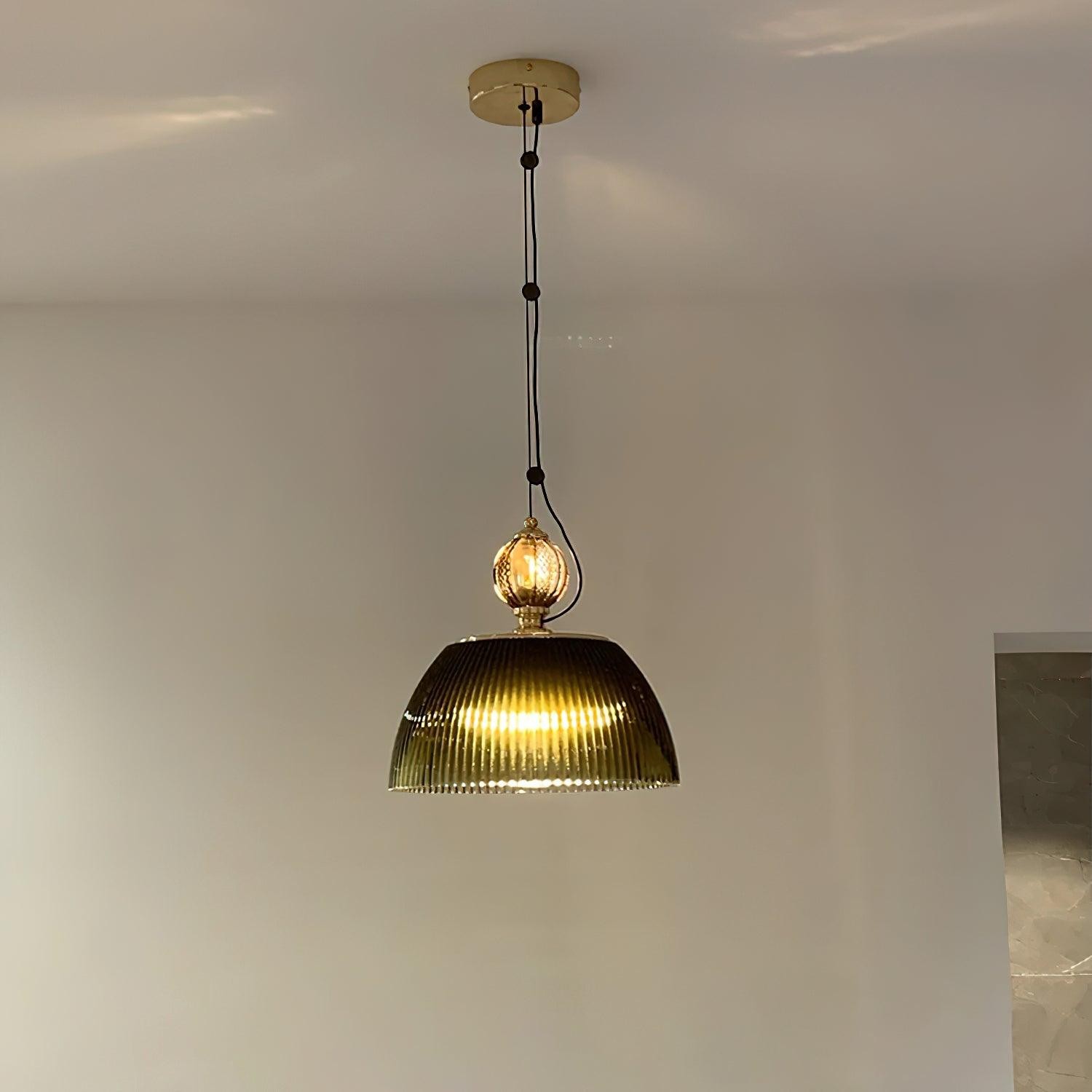Modern Vintage Gradient Green Glass Shade Single Head Pendant Lamp K415