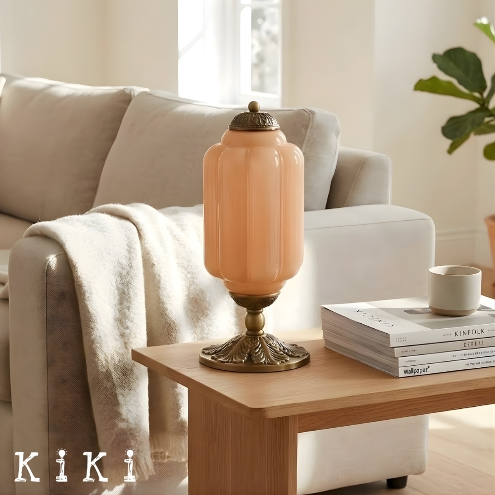 Classic Eloise Glass Table Lamp – Vintage Bedside and Ambient Lighting K885