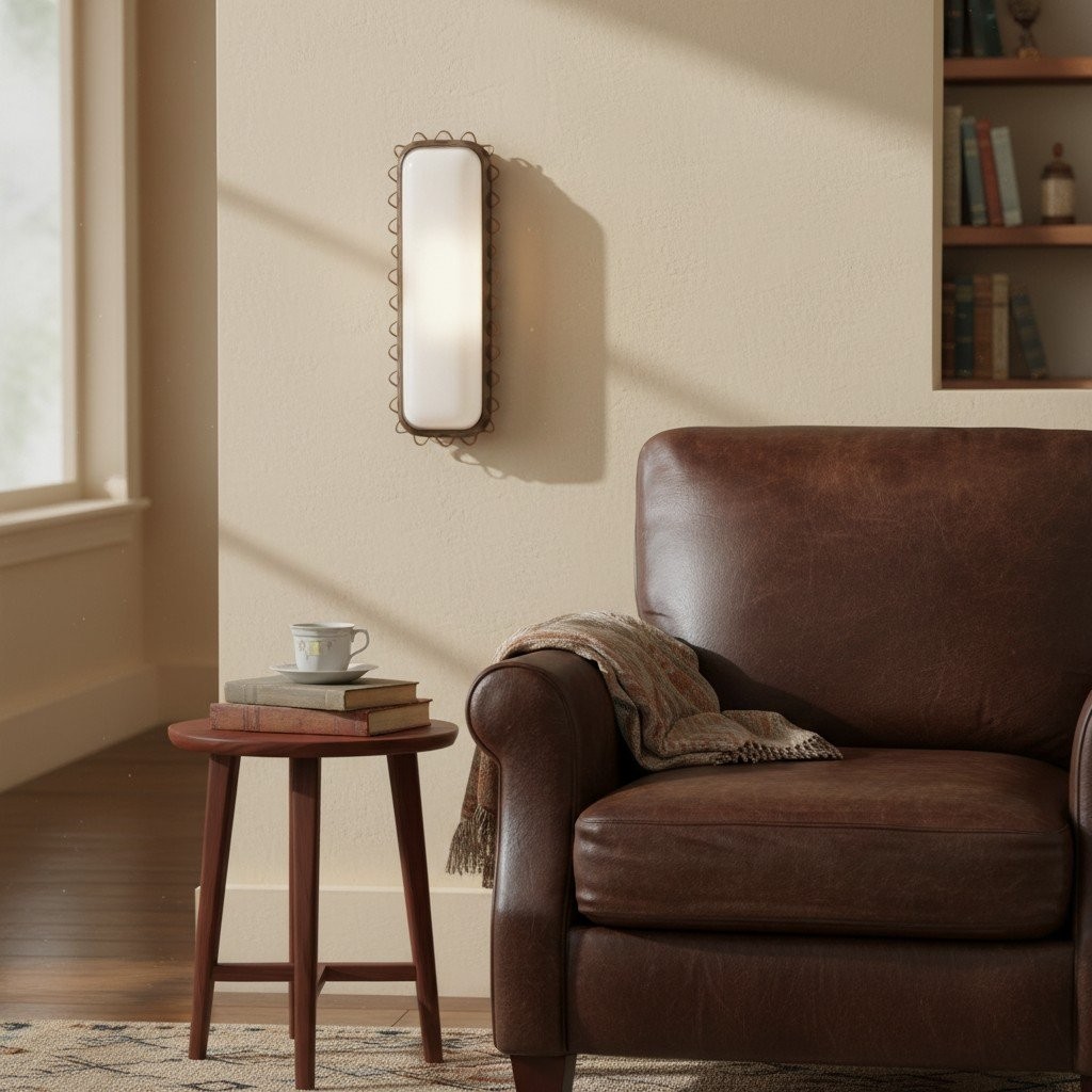 Glowvera Wall Sconce - Wavy Metal Frame Design Modern Glass-Shade Sconce for Hallway K1628