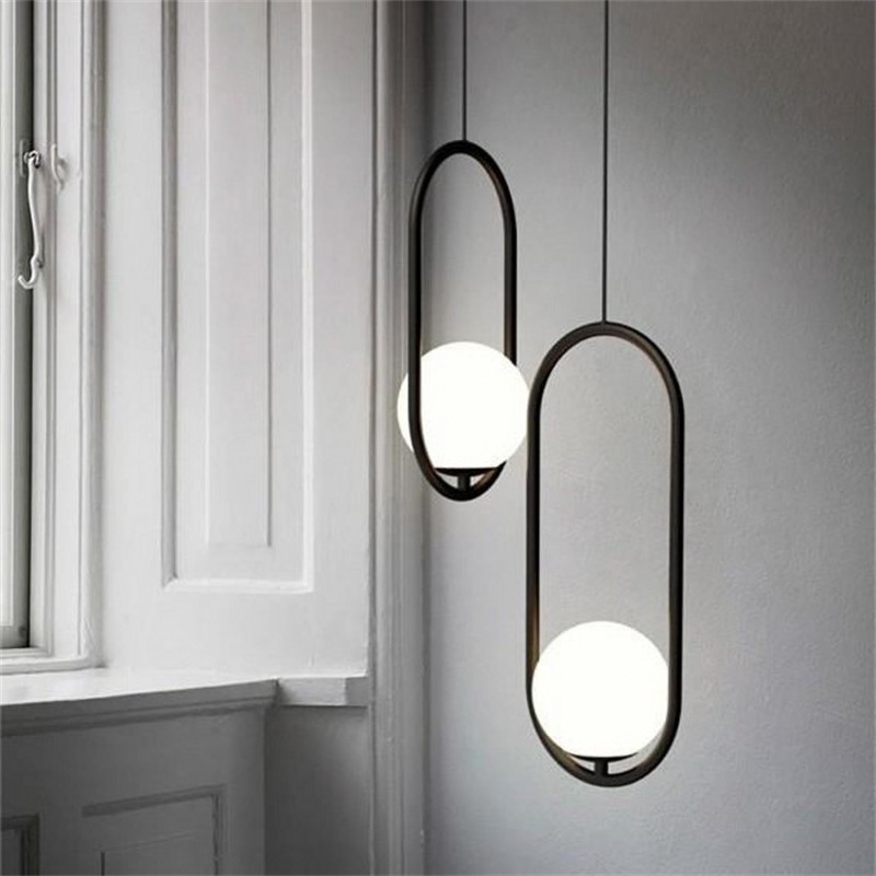 Minimalist Mila Pendant Lamp - Oval Hanging Light for Bedroom Bedside